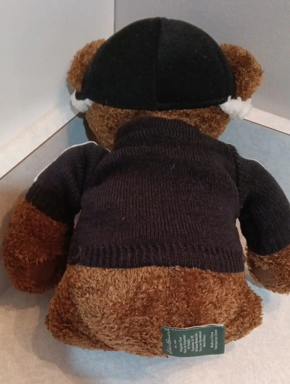 Eddie Bauer Brown Plush Bear Footpad with Black Embroidered Logo